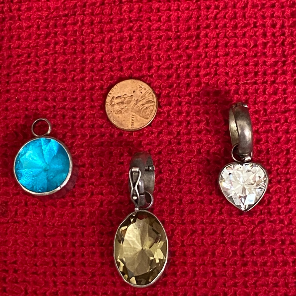 3 Signed Kalebre’ 1985 gemstone Pendants-Authentic